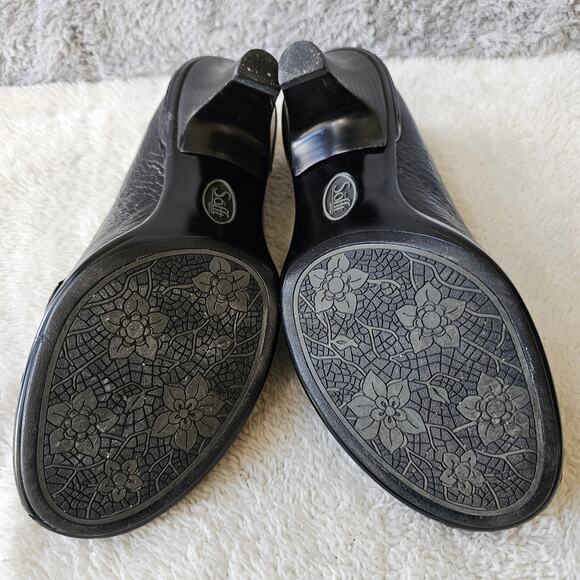 Sofft Women's Cordelia Leather Pebble Heeled Slip On Loafers Size 8N Black Fairy - Picture 6 of 7